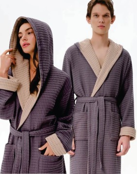 Bathrobe "Waffle Oms Dark Grey"