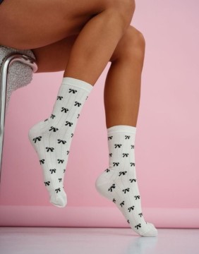 Women's socks "Little Bows Ecru"