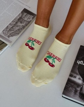 Women's socks "Cherries Yellow"