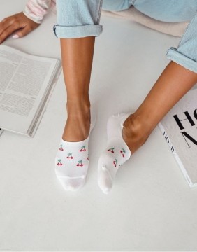 Naiste sokid "Little Cherries White"