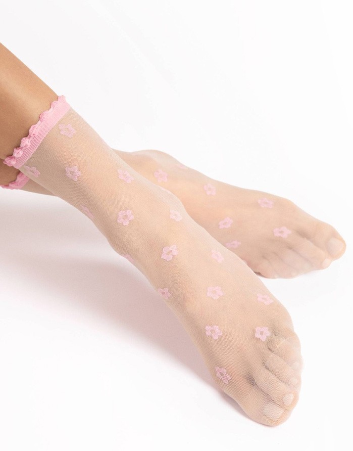 Women's socks "April White Rose" 15 Den