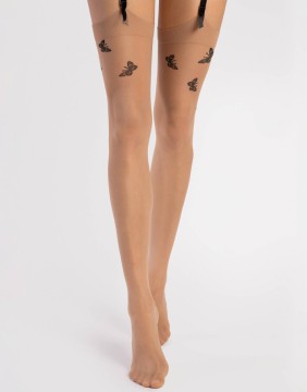 Женские носки "Farfalle Nude Black" 20 Ден