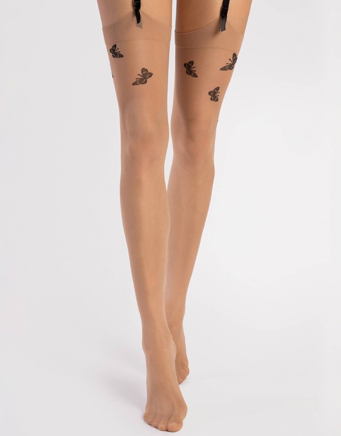 Женские носки "Farfalle Nude Black" 20 Ден