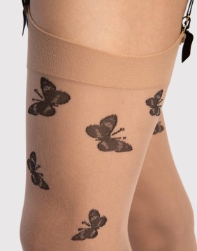 Naiste sokid "Farfalle Nude Black" 20 Den