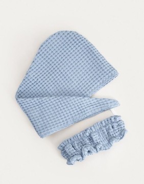 Bath set "Turban Vaffel Blue"