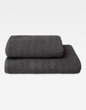 Cotton Towel "Zigzag Anthrazit"