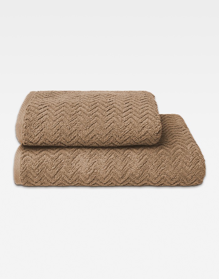 Полотенце из хлопка "Zigzag Taupe"
