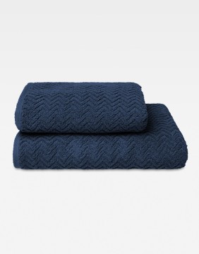 Puuvillane rätik "Zigzag Navy Blue"