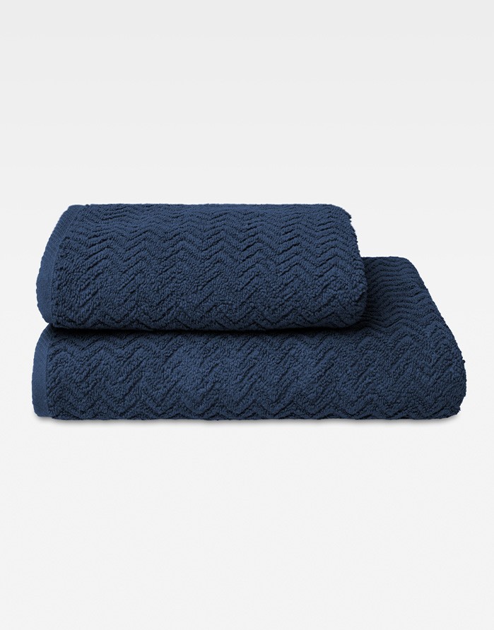 Полотенце из хлопка "Zigzag Navy Blue"