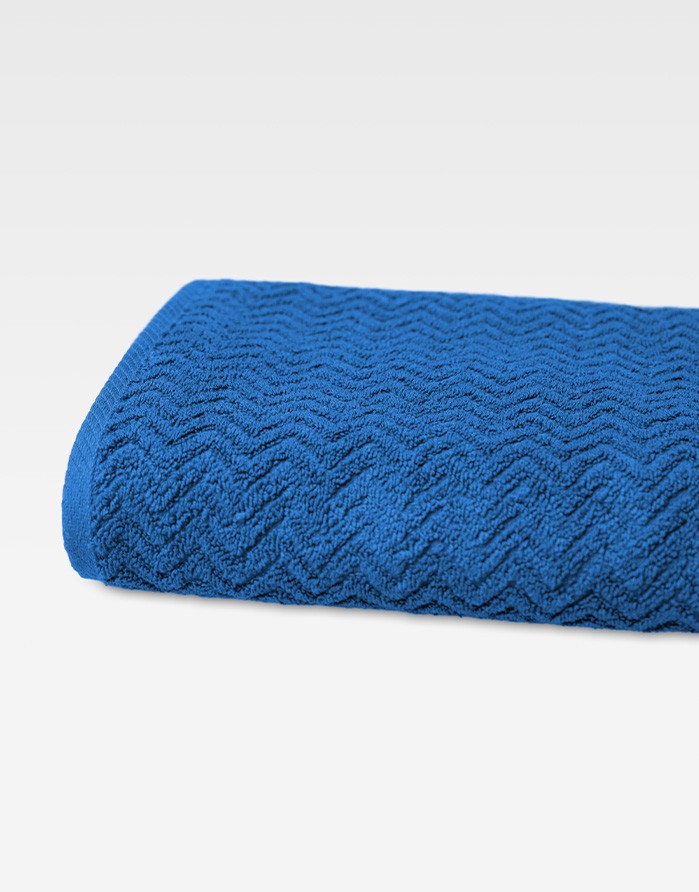 Cotton Towel "Zigzag Blue"
