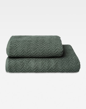 Puuvillane rätik "Zigzag Dark Forest"