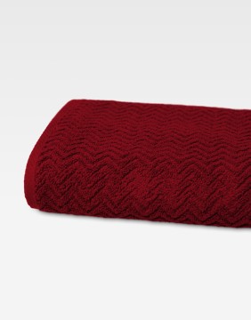 Puuvillane rätik "Zigzag Burgundy"