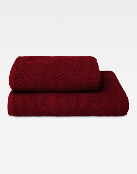 Puuvillane rätik "Zigzag Burgundy"