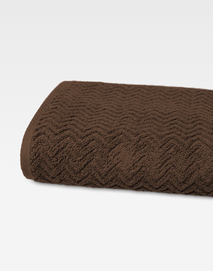 Cotton Towel "Zigzag Brown"