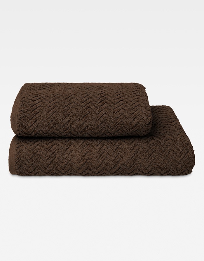 Полотенце из хлопка "Zigzag Brown"