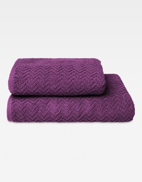 Puuvillane rätik "Zigzag Aubergine Lila"