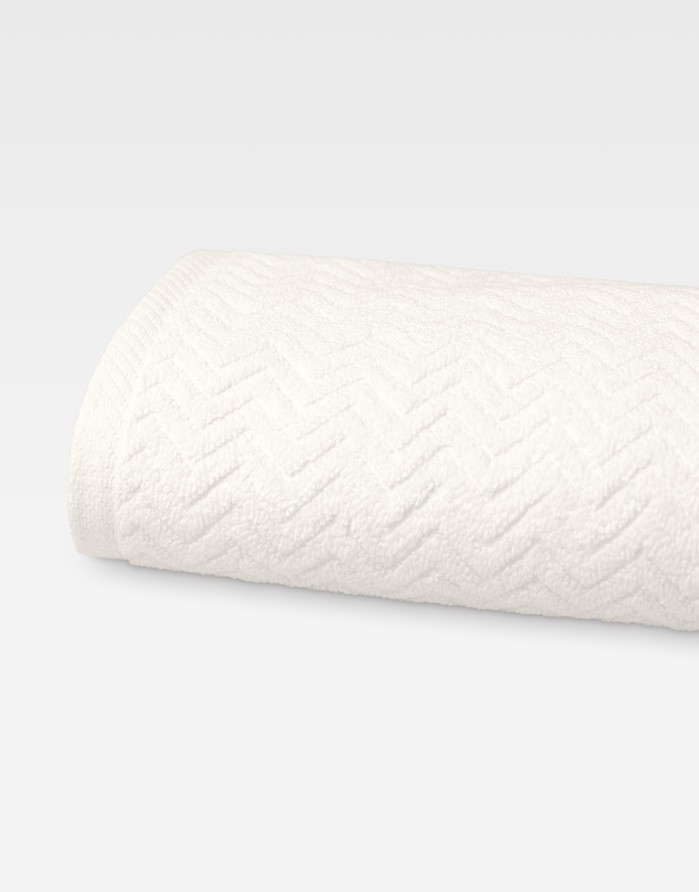 Cotton Towel "Zigzag Ecru"