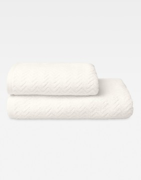 Puuvillane rätik "Zigzag Ecru"