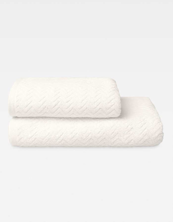 Puuvillane rätik "Zigzag Ecru"