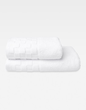 Cotton Towel "Grid White"