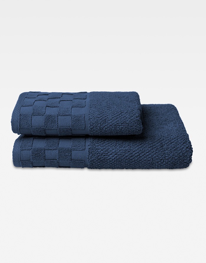 Полотенце из хлопка "Grid Navy Blue"