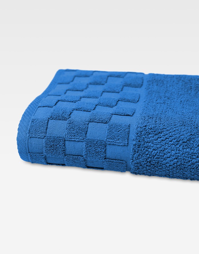 Cotton Towel "Grid Blue"