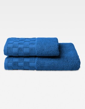Cotton Towel "Grid Blue"
