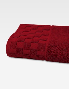 Полотенце из хлопка "Grid Burgundy"