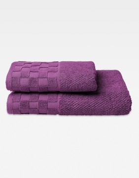 Puuvillane rätik "Grid Lila Aubergine"
