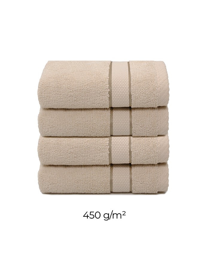 Cotton Towel "Line Taupe"