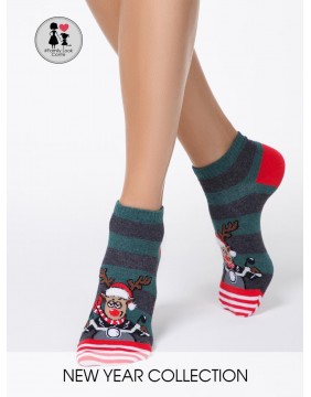 Women's socks "Funny Christmas Deer"
