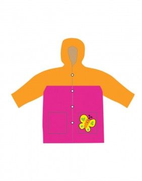 Baby Raincoat "Orange Butterfly"