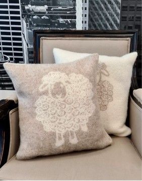Natural wool pillow "Elk Beige"