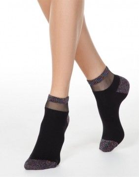 Women's socks ''Shiny Black''