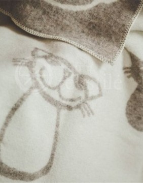Natural wool plaid "Cats"