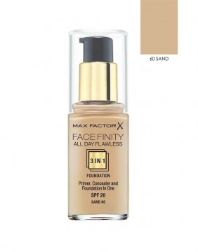 Kreemjas pulber MAX FACTOR "Facefinity All Day Flawless 3in1", 60 Sand, 30 ml
