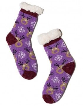 Women's socks "Moose in Purple"