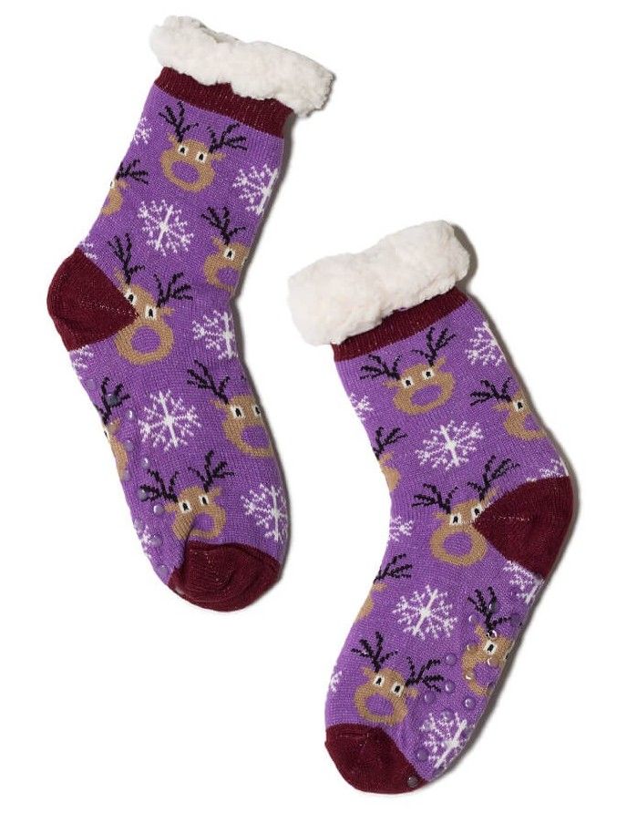 Women's socks "Moose in Purple"