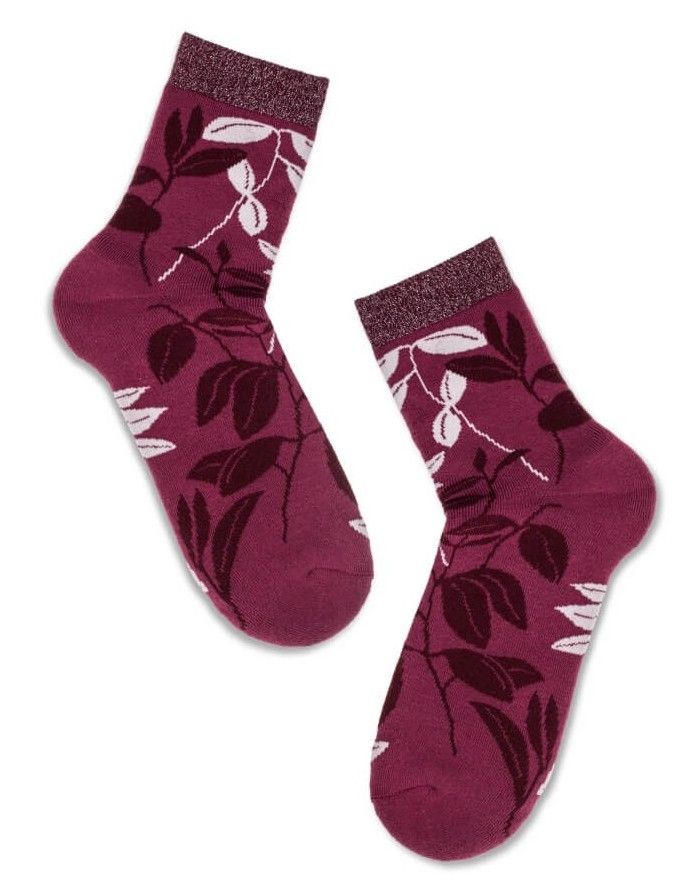 Naiste sokid "Leaf in Bordo"