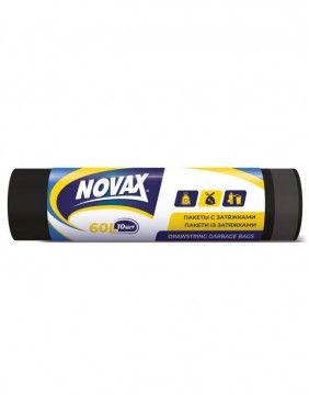 Pingutusnööriga prügikotid NOVAX, 35l x 15tk