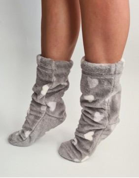 Home socks "Heart in grey"