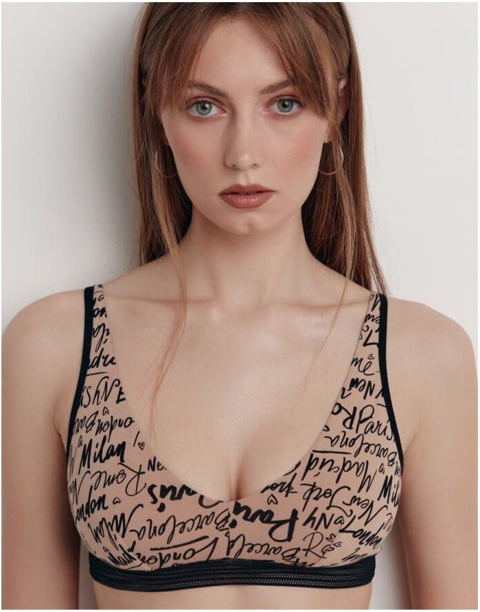 Rinnahoidja Bralette "Poetic Coffe Black"