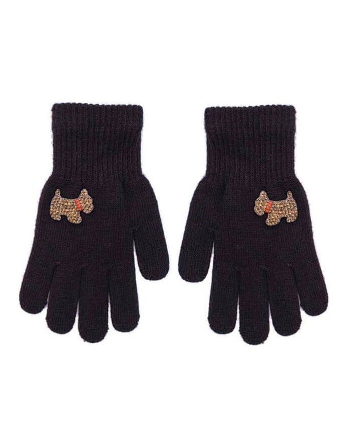 Gloves "Golden Puppy in Black"