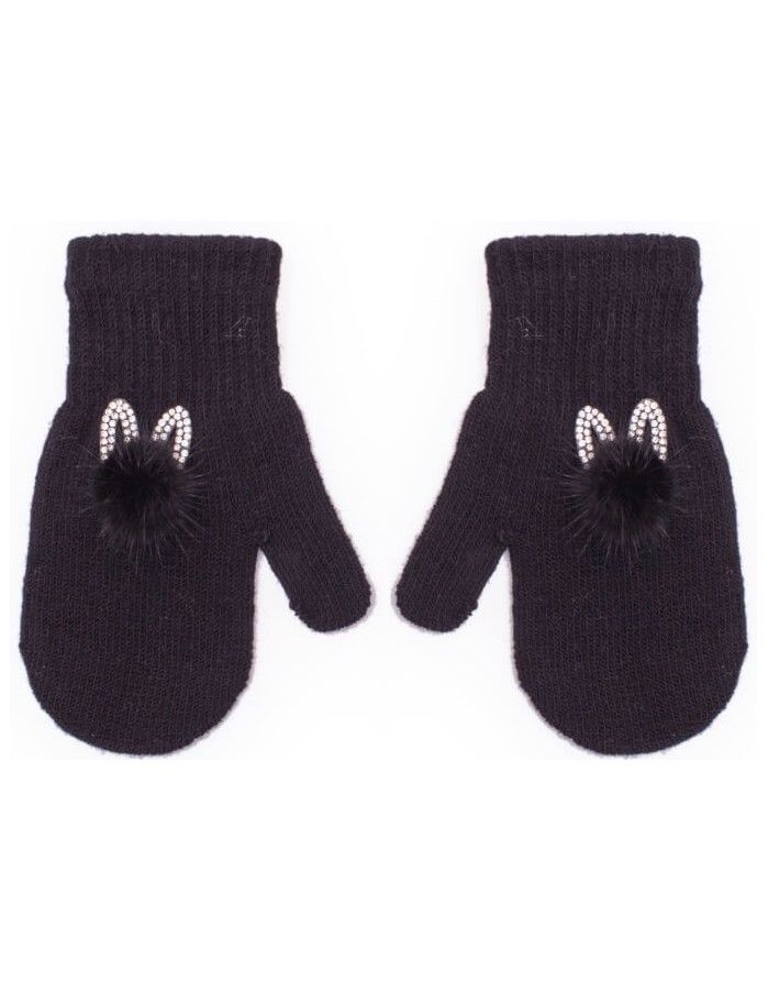 Mittens "Fluffy Bunny Black"