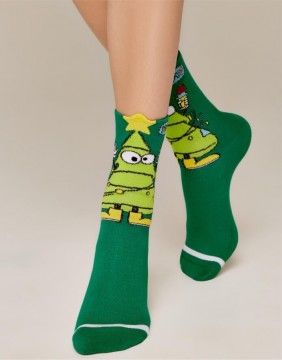 Women's socks "Happy Christmas Tree"